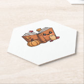 かわいい感謝本オーバーサイズTシャツ ペーパーコースター (アングル)