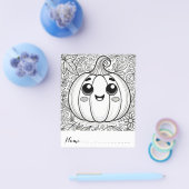 かわいい感謝祭かぼちゃのカラーリングページ チラシ (シングル)