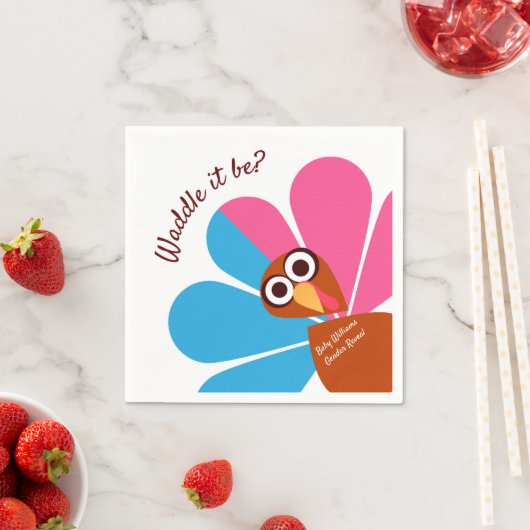 かわいい感謝祭のジェンダーが明らかになる スタンダードカクテルナプキン (インサイチュ)