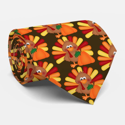 かわいい感謝祭のトルコの休日のタイ ネクタイ (ロール)