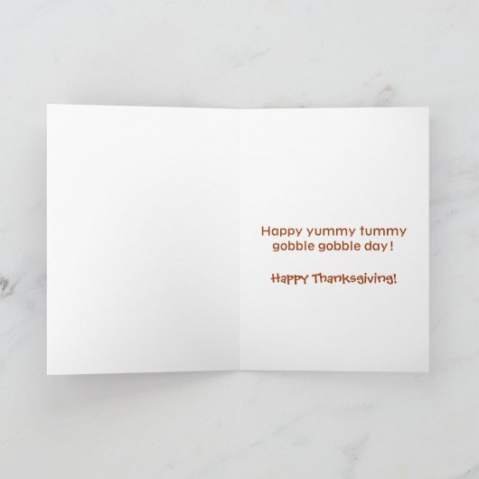かわいい感謝祭のトルコの挨拶状 シーズンカード (内部)