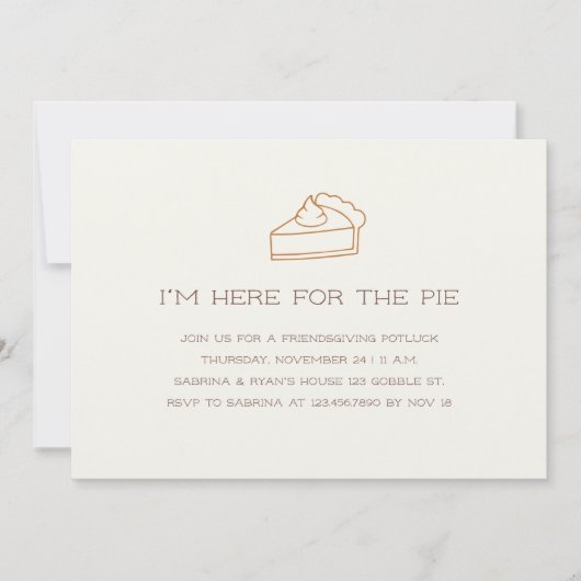 かわいい感謝祭のミニマルデザイン 招待状 (正面)