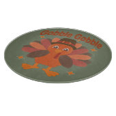 かわいい感謝祭の七面鳥の漫画 – "ゴブル・ゴブル" カッティングボード (角)