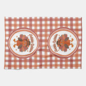 かわいい感謝祭の七面鳥の漫画 – "ゴブル・ゴブル" キッチンタオル (横)