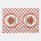 かわいい感謝祭の七面鳥の漫画 – "ゴブル・ゴブル" キッチンタオル (横)