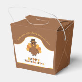 かわいい感謝祭の七面鳥の茶色の残り物を取り出す フェイバーボックス (裏面サイド)