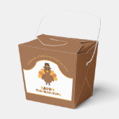 かわいい感謝祭の七面鳥の茶色の残り物を取り出す フェイバーボックス (正面サイド)