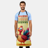 かわいい感謝祭の七面鳥エプロン エプロン (着用した状態)