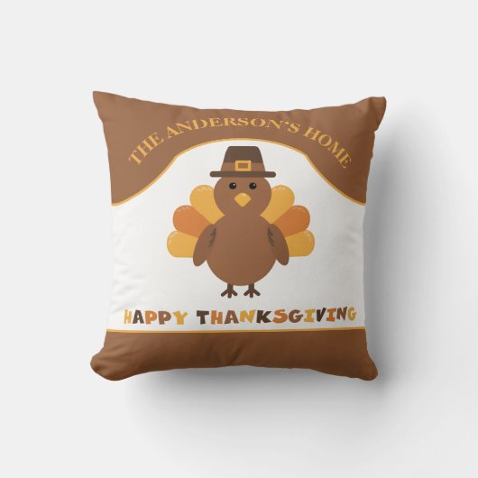 かわいい感謝祭の七面鳥 クッション (正面)