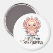 かわいい感謝祭の七面鳥 マグネット (正面/裏面)