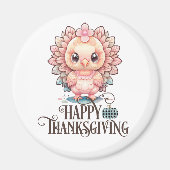 かわいい感謝祭の七面鳥 マグネット (正面)