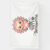 かわいい感謝祭の七面鳥 横断幕 (縦)