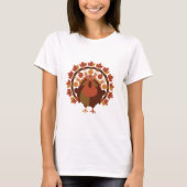 かわいい感謝祭の七面鳥 秋の収穫 Tシャツ (正面)