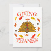 かわいい感謝祭の七面鳥 秋の葉どんぐり ノートカード (正面)