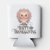 かわいい感謝祭の七面鳥 缶クーラー (裏面)