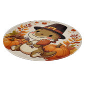 かわいい感謝祭の恐竜 カッティングボード (角)