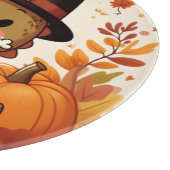 かわいい感謝祭の恐竜 カッティングボード (角)