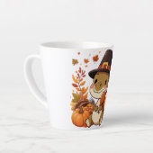 かわいい感謝祭の恐竜 カフェラテマグ (左アングル)
