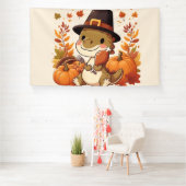 かわいい感謝祭の恐竜 横断幕 (インサイチュ)