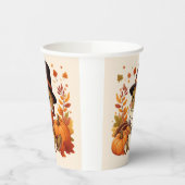 かわいい感謝祭の恐竜 紙コップ (左)