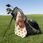 かわいい感謝祭の日のサッカーの七面鳥 ゴルフタオル (グリーン)