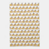 かわいい感謝祭の水色かぼちゃ キッチンタオル (縦)