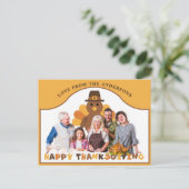 かわいい感謝祭の背景のグループ写真 ポストカード (スタンド正面)