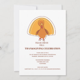 かわいい感謝祭の turkey 感謝祭 招待状