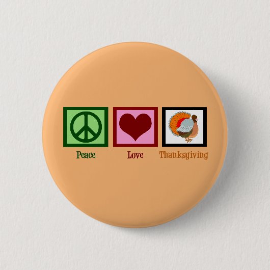 かわいい感謝祭オレンジ 缶バッジ (正面)