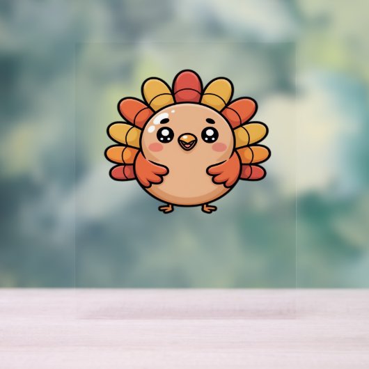 かわいい感謝祭クラシック七面鳥Tシャツ アクリルサイン (ニュートラル)