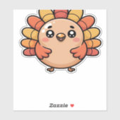 かわいい感謝祭クラシック七面鳥Tシャツ シール (シート)