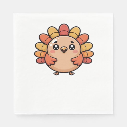 かわいい感謝祭クラシック七面鳥Tシャツ スタンダードランチョンナプキン (正面)