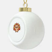 かわいい感謝祭クラシック七面鳥Tシャツ セラミックボールオーナメント (右)