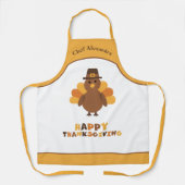 かわいい感謝祭ターキーホリデー料理ギフト エプロン (正面)