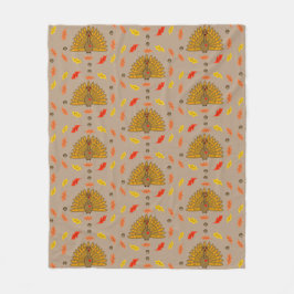 かわいい感謝祭トルコ紅葉アコーンレッドオラ フリースブランケット