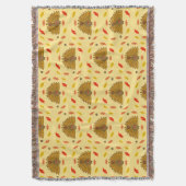 かわいい感謝祭トルコ紅葉パターン スローブランケット (正面縦)