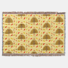 かわいい感謝祭トルコ紅葉パターン スローブランケット