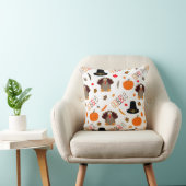 かわいい感謝祭パターンは与えます感謝をがつがつむさぼります クッション (椅子)