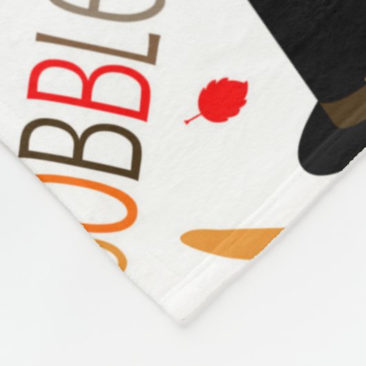 かわいい感謝祭パターンは与えます感謝をがつがつむさぼります フリースブランケット (角)