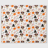 かわいい感謝祭パターンは与えます感謝をがつがつむさぼります ラッピングペーパー (フラット)