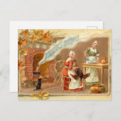 かわいい感謝祭ピルグリムスホリデイ ポストカード (正面/裏面)