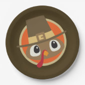 かわいい感謝祭ピルグリムトルコパーティープレート ペーパープレート (正面)