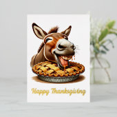 かわいい感謝祭ロバ 箔シーズンカード (立ち正面)