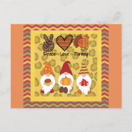 かわいい感謝祭格言ピースラブトルコ ポストカード