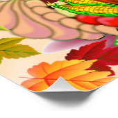 かわいい感謝祭格言&ホーンオブ豊穣 ポスター (コーナー)