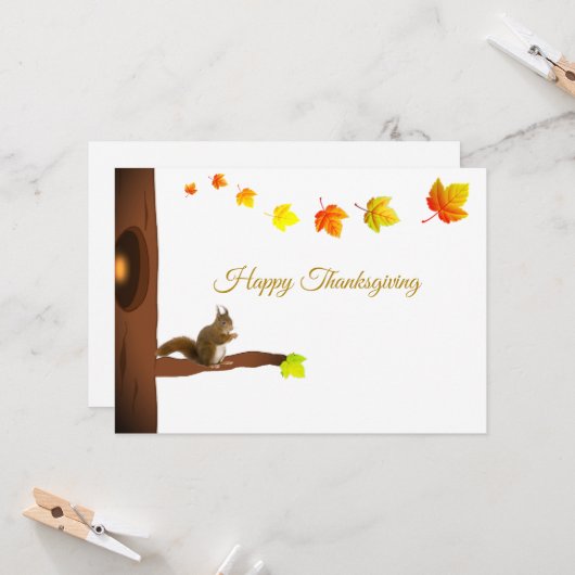 かわいい感謝祭 カード (正面/裏面インサイチュ)