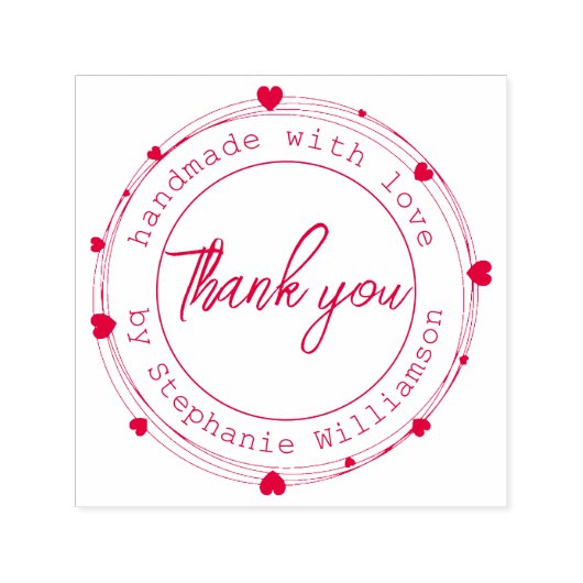 かわいい感謝/愛で手作り/ハートリース セルフインキングスタンプ (デザイン)