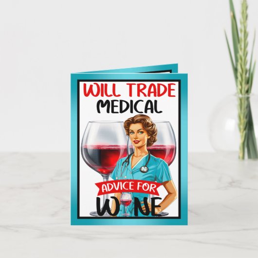 かわいい懐かしいナースピンナップが貿易アドバイス サンキューカード (正面)