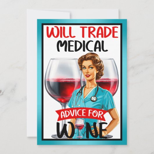 かわいい懐かしいナースピンナップが貿易アドバイス サンキューカード (正面)