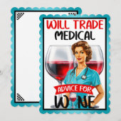 かわいい懐かしいナースピンナップが貿易アドバイス サンキューカード (正面/裏面)